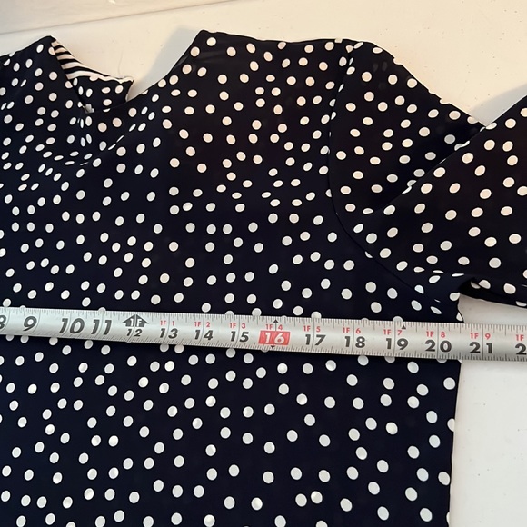 Black and White n Polka Dot Long Sleeve Midi Dress Size M - Picture 7 of 11
